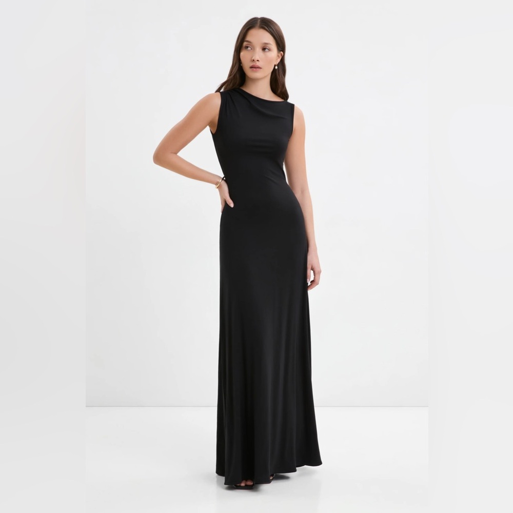 Laundry By Shelli Segal Black Sleeveless Maxi Dress